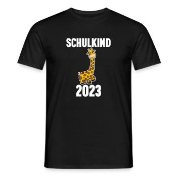 Schuldkind Einschulung Giraffe 2023 - Männer T-Shirt - Schwarz - Vorne - AI Model Male 178 light (178cm)