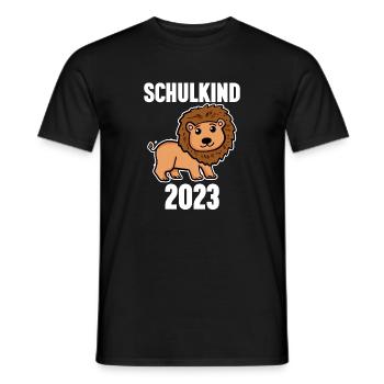Schuldkind Einschulung Löwe 2023 - Männer T-Shirt - Schwarz - Vorne - AI Model Male 178 light (178cm)