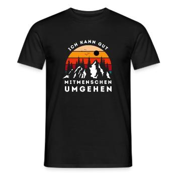 Menschenumgang Berglandschaft - Männer T-Shirt - Schwarz - Vorne - AI Model Male 178 light (178cm)