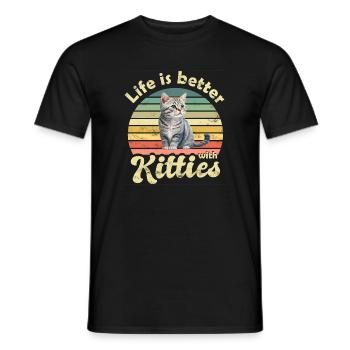 Cat Cats - Men's T-Shirt - black - Front - AI Model Male 178 light (178cm)