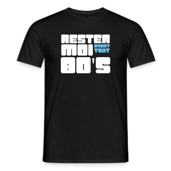 Rester moi avant tout 80's - T-shirt homme - noir - Devant - AI Model Male 178 light (178cm)