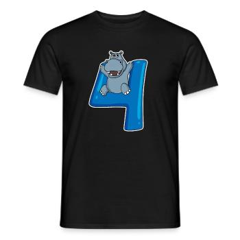 4 Jahre alt - 4. Geburtstag mit Tier Motiv - Männer T-Shirt - Schwarz - Vorne - AI Model Male 178 light (178cm)