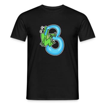 3 Jahre alt - 3. Geburtstag mit Tier Motiv - Männer T-Shirt - Schwarz - Vorne - AI Model Male 178 light (178cm)