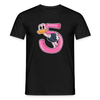 5 Jahre alt - 5. Geburtstag mit Tier Motiv - Männer T-Shirt - Schwarz - Vorne - AI Model Male 178 light (178cm)