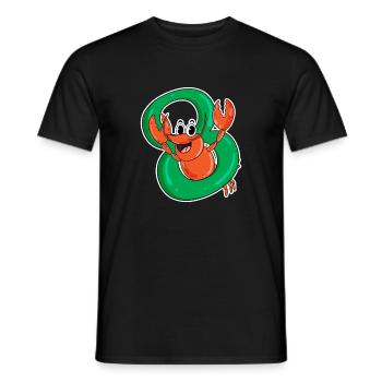 8 Jahre alt - 8. Geburtstag mit Tier Motiv - Männer T-Shirt - Schwarz - Vorne - AI Model Male 178 light (178cm)