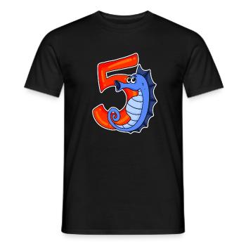 5 Jahre alt - 5. Geburtstag mit Tier Motiv - Männer T-Shirt - Schwarz - Vorne - AI Model Male 178 light (178cm)