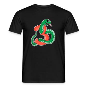 3 Jahre alt - 3. Geburtstag mit Tier Motiv - Männer T-Shirt - Schwarz - Vorne - AI Model Male 178 light (178cm)