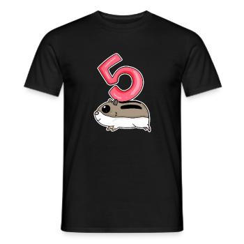 5 Jahre alt - 5. Geburtstag mit Tier Motiv - Männer T-Shirt - Schwarz - Vorne - AI Model Male 178 light (178cm)