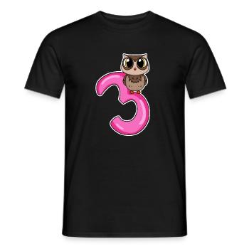 3 Jahre alt - 3. Geburtstag mit Tier Motiv - Männer T-Shirt - Schwarz - Vorne - AI Model Male 178 light (178cm)