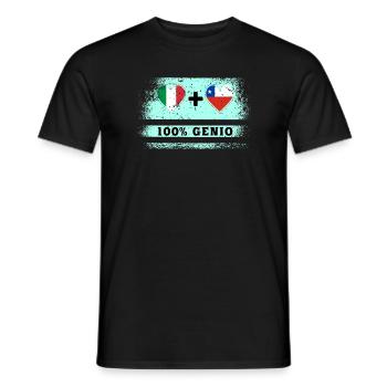 Italy and Chile 100% genius flag - Men's T-Shirt - black - Front - AI Model Male 178 light (178cm)