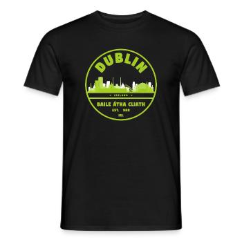 Dublin Skyline Stamp - Men's T-Shirt - black - Front - AI Model Male 178 light (178cm)