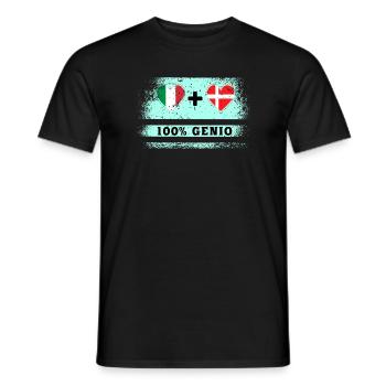 Italy and Denmark 100% genius flag - Men's T-Shirt - black - Front - AI Model Male 178 light (178cm)