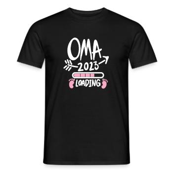 Oma 2023 - Werdende Oma 2023 - Oma Loading - Männer T-Shirt - Schwarz - Vorne - AI Model Male 178 light (178cm)