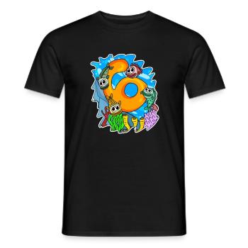 6 ans de poisson - T-shirt homme - noir - Devant - AI Model Male 178 light (178cm)
