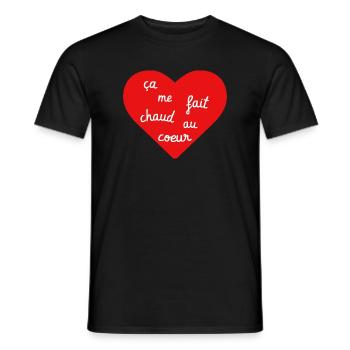 ça me fait chaud au coeur - T-shirt homme - noir - Devant - AI Model Male 178 light (178cm)