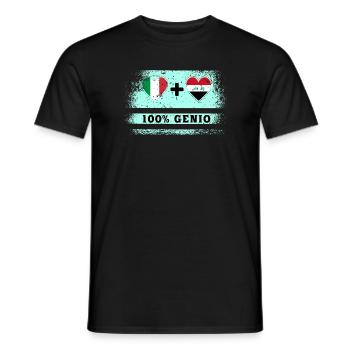 Italie et Irak 100% drapeau de génie - T-shirt homme - noir - Devant - AI Model Male 178 light (178cm)