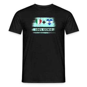 Italy and Israel 100% genius flag - Men's T-Shirt - black - Front - AI Model Male 178 light (178cm)