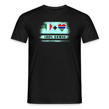Italy and Gambia 100% genius flag - Men's T-Shirt - black - Front - AI Model Male 178 light (178cm)