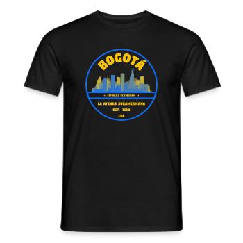 Bogotá Skyline Emblem - Männer T-Shirt - Schwarz - Vorne - AI Model Male 178 light (178cm)
