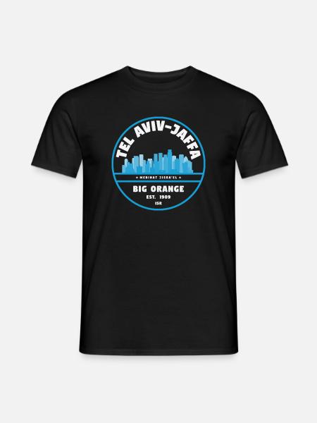 Tel Aviv Jaffa Big Orange Skyline - Männer T-Shirt - Schwarz