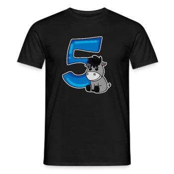 5 Jahre alt - 5. Geburtstag mit Tier Motiv - Männer T-Shirt - Schwarz - Vorne - AI Model Male 178 light (178cm)