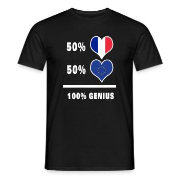 France and Europe 100% awesome Design - Men's T-Shirt - black - Front - AI Model Male 178 light (178cm)