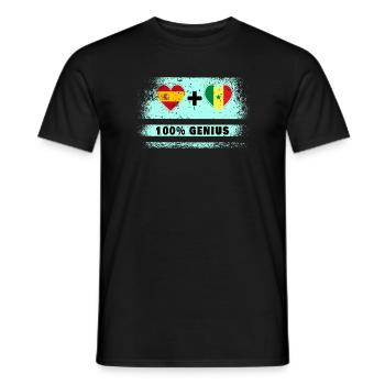 L’Espagne et le Sénégal drasent 100% génie - T-shirt homme - noir - Devant - AI Model Male 178 light (178cm)