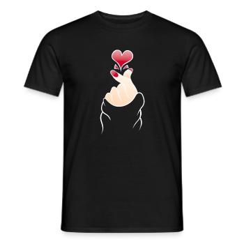 Finger Herz schnipsen K Pop - Männer T-Shirt - Schwarz - Vorne - AI Model Male 178 light (178cm)