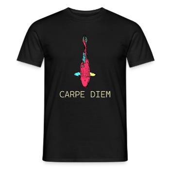 Neon Koi Carpe Diem - Männer T-Shirt - Schwarz - Vorne - AI Model Male 178 light (178cm)