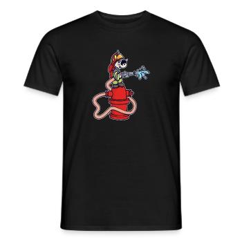 Feuerwehrschlauch Feuerwehr Brandschutz Retter - Männer T-Shirt - Schwarz - Vorne - AI Model Male 178 light (178cm)