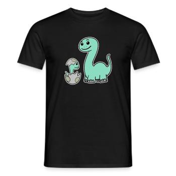 Dinosaurier mit Baby Dinosaurier - Männer T-Shirt - Schwarz - Vorne - AI Model Male 178 light (178cm)