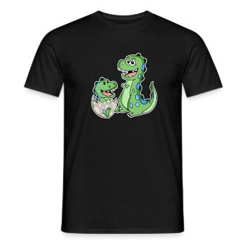 Dinosaurier mit Baby Dinosaurier - Männer T-Shirt - Schwarz - Vorne - AI Model Male 178 light (178cm)