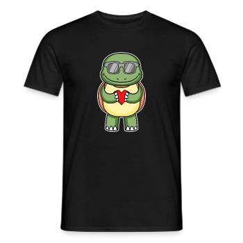 Turtle with sunglasses and heart love - Men's T-Shirt - black - Front - AI Model Male 178 light (178cm)