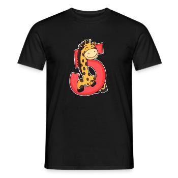 5 Jahre alt - 5. Geburtstag mit Tier Motiv - Männer T-Shirt - Schwarz - Vorne - AI Model Male 178 light (178cm)