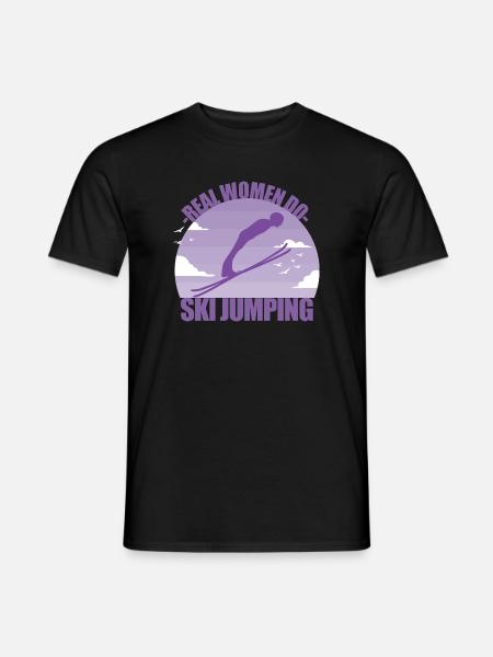 Skispringen Skispringerin Wintersport Geschenk - Männer T-Shirt - Schwarz
