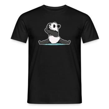 Panda Pose Sticker - Männer T-Shirt - Schwarz - Vorne - AI Model Male 178 light (178cm)