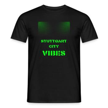 Stuttgart City Vibes - Disco, Techno, Party, Club - Männer T-Shirt - Schwarz - Vorne - AI Model Male 178 light (178cm)