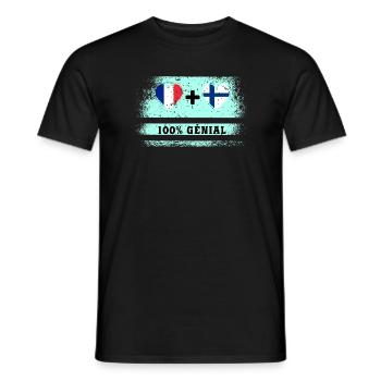 Flag France and Europe 100% awesome - Men's T-Shirt - black - Front - AI Model Male 178 light (178cm)