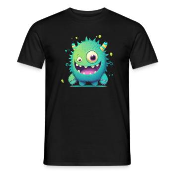 Un monstre heureux à câliner - T-shirt homme - noir - Devant - AI Model Male 178 light (178cm)