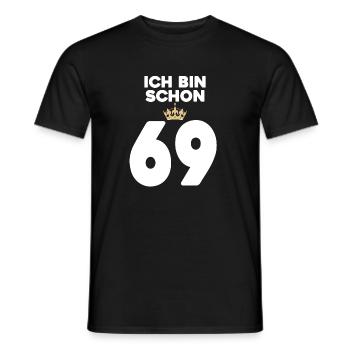 69. Geburtstag Geschenk - 69 Jahre mit Krone - Männer T-Shirt - Schwarz - Vorne - AI Model Male 178 light (178cm)
