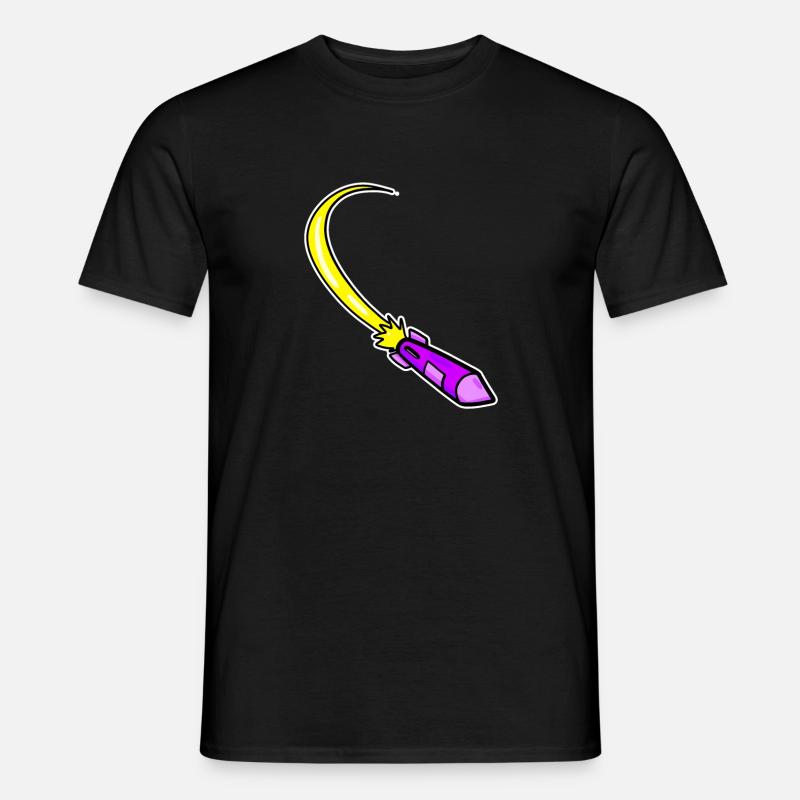 Fusée violette - T-shirt homme - noir
