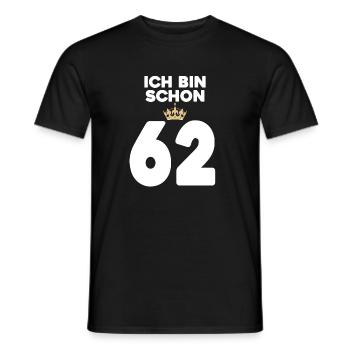 62. Geburtstag Geschenk - 62 Jahre mit Krone - Männer T-Shirt - Schwarz - Vorne - AI Model Male 178 light (178cm)