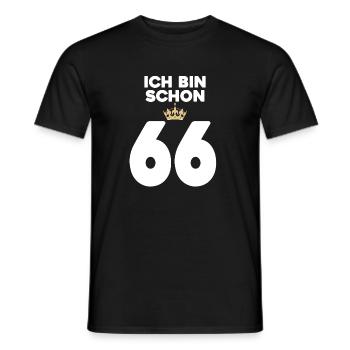66. Geburtstag Geschenk - 66 Jahre mit Krone - Männer T-Shirt - Schwarz - Vorne - AI Model Male 178 light (178cm)