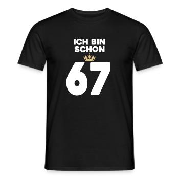 67. Geburtstag Geschenk - 67 Jahre mit Krone - Männer T-Shirt - Schwarz - Vorne - AI Model Male 178 light (178cm)