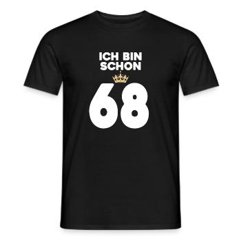 68. Geburtstag Geschenk - 68 Jahre mit Krone - Männer T-Shirt - Schwarz - Vorne - AI Model Male 178 light (178cm)