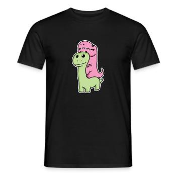 Two dinosaurs - Men's T-Shirt - black - Front - AI Model Male 178 light (178cm)