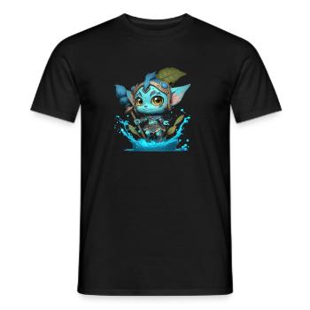 Avatar The Way of Water, cute character, navi - Men's T-Shirt - black - Front - AI Model Male 178 light (178cm)