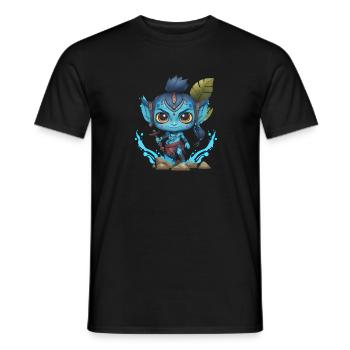 Avatar The Way of Water, cute character, navi - Men's T-Shirt - black - Front - AI Model Male 178 light (178cm)