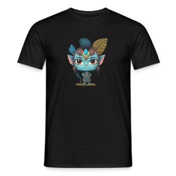 Avatar The Way of Water, cute character, navi - Men's T-Shirt - black - Front - AI Model Male 178 light (178cm)
