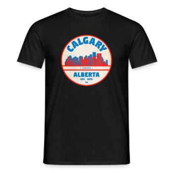 Calgary Skyline Vintage - Männer T-Shirt - Schwarz - Vorne - AI Model Male 178 light (178cm)